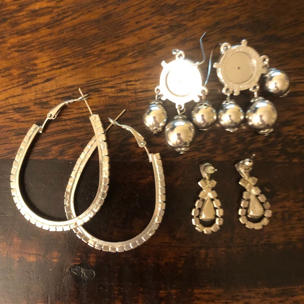 Silver Vintage Earrings - Picture 5 of 5